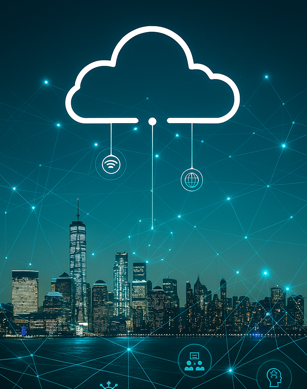 Stylized 3D render of ZaRad & Co.'s logo layered over abstract tech elements, representing intelligent business solutions and digital transformation.